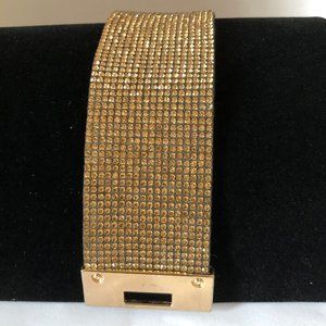 Champagne Sticker Glitter Statement Bracelet